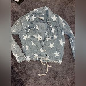 Vintage Havana Denim button down shirt with white star pattern